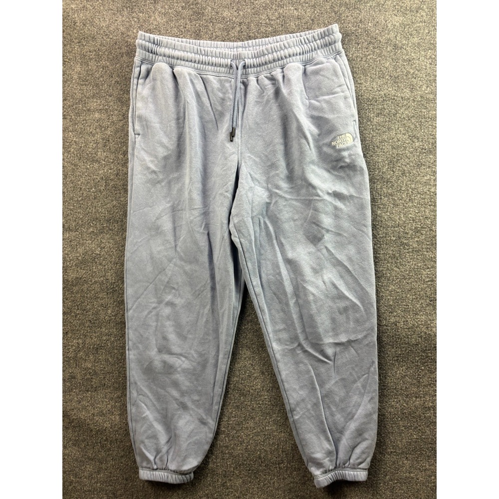 The North Face Sweatpants Womens Large Blue Fleece Joggers Drawstring Logo